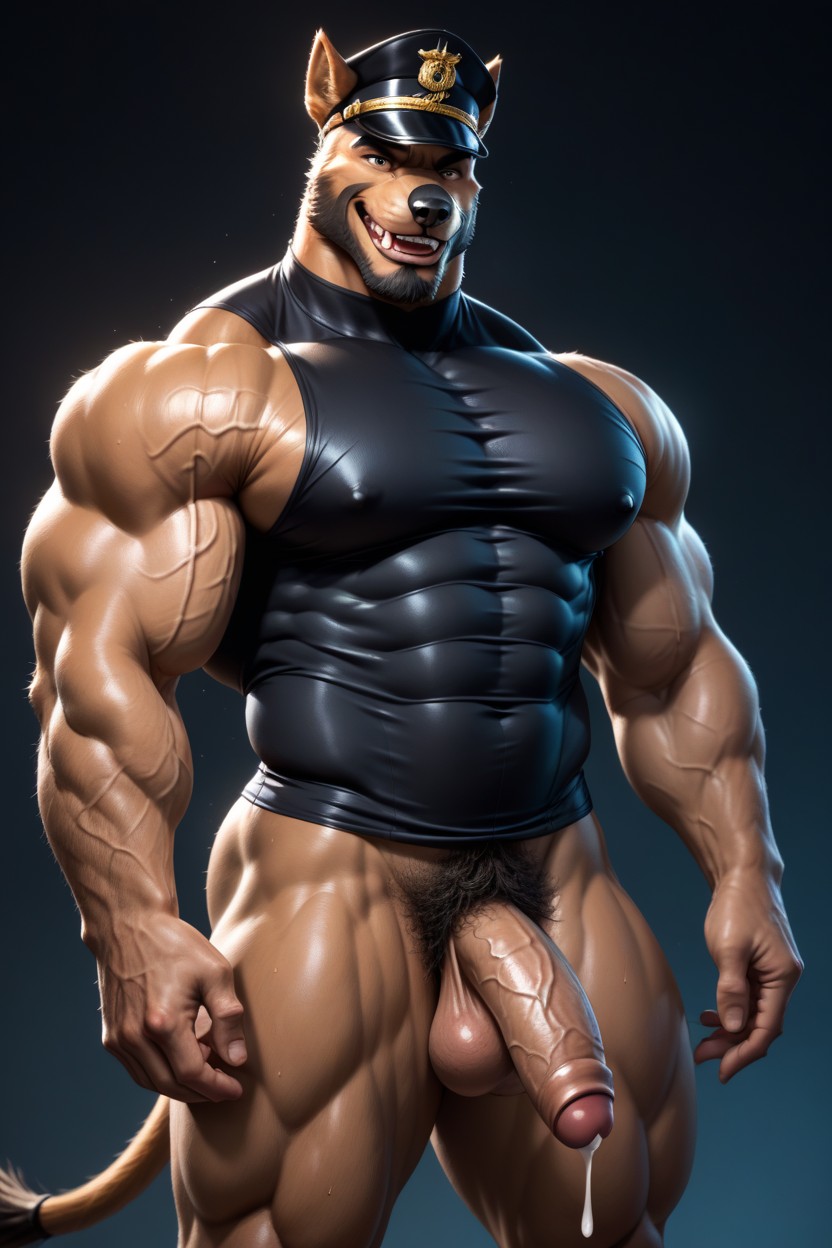 Muscular Calves, Dripping Cum, Male Pubic Hair AI Gay Porn
