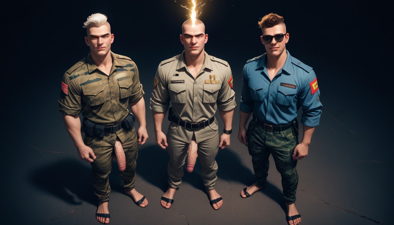 God Of Thunder As Dipper Pines, Arms Behind Back, Black Flip Flops AI Gay Porn