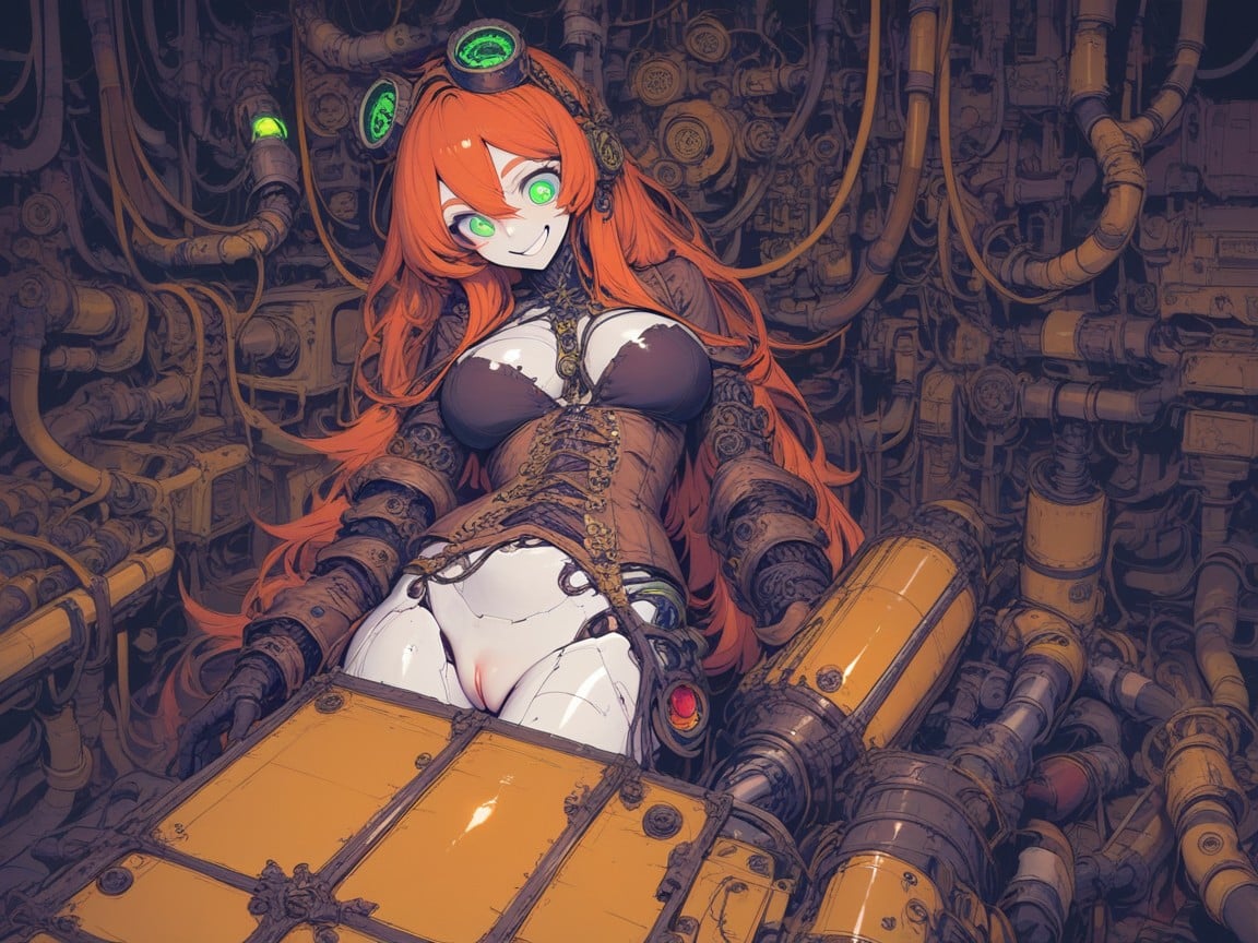 Very Excited Eye, Steampunk Arms, Textile Shading Hentai AI Porn