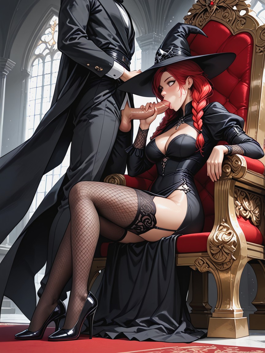 Noir, Emphasis Lines, Black Fishnets Stockings And Garter Belt Hentai AI Porn