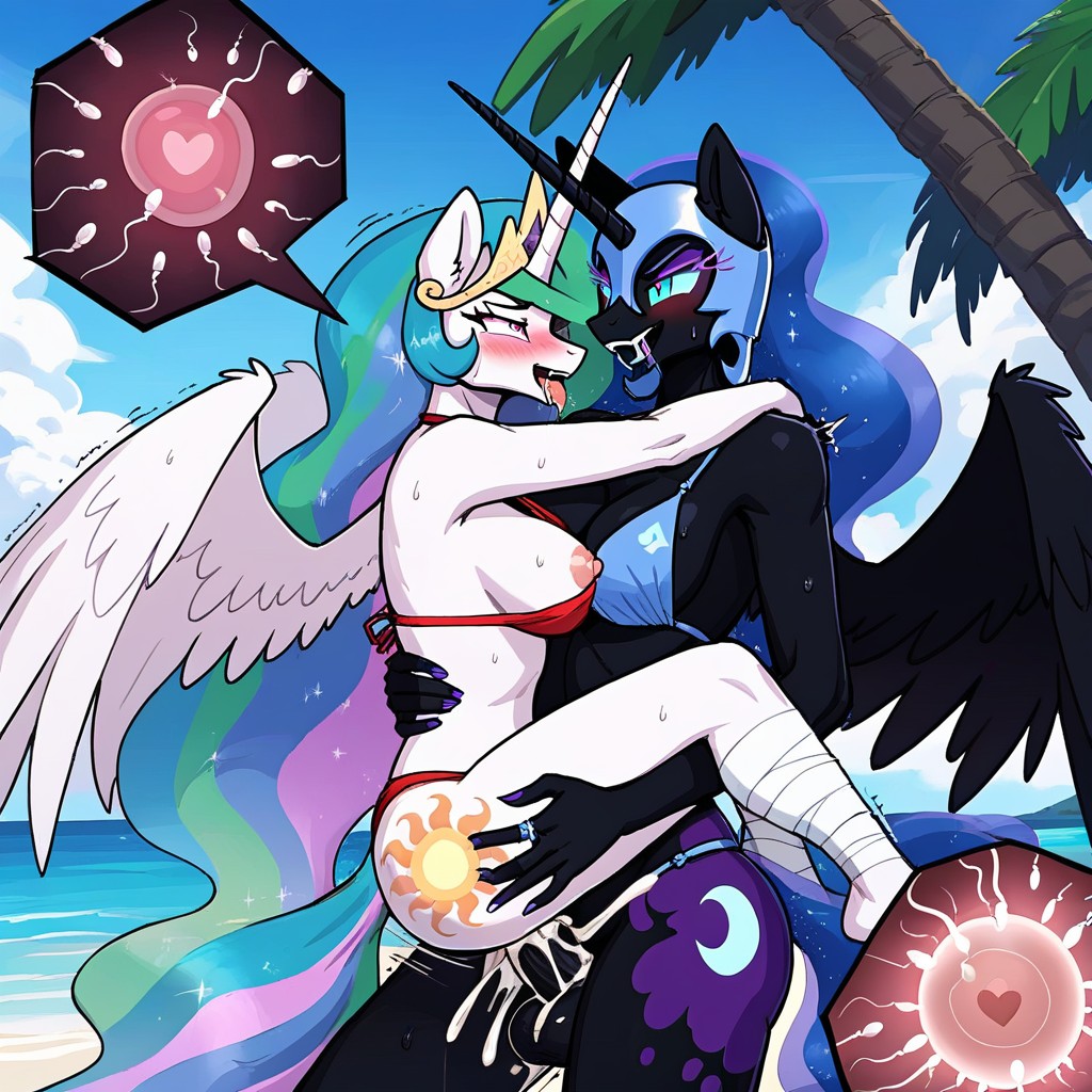 Vaginal Penetration, X Ray View, Futa Nightmare Moon Furry AI Porn