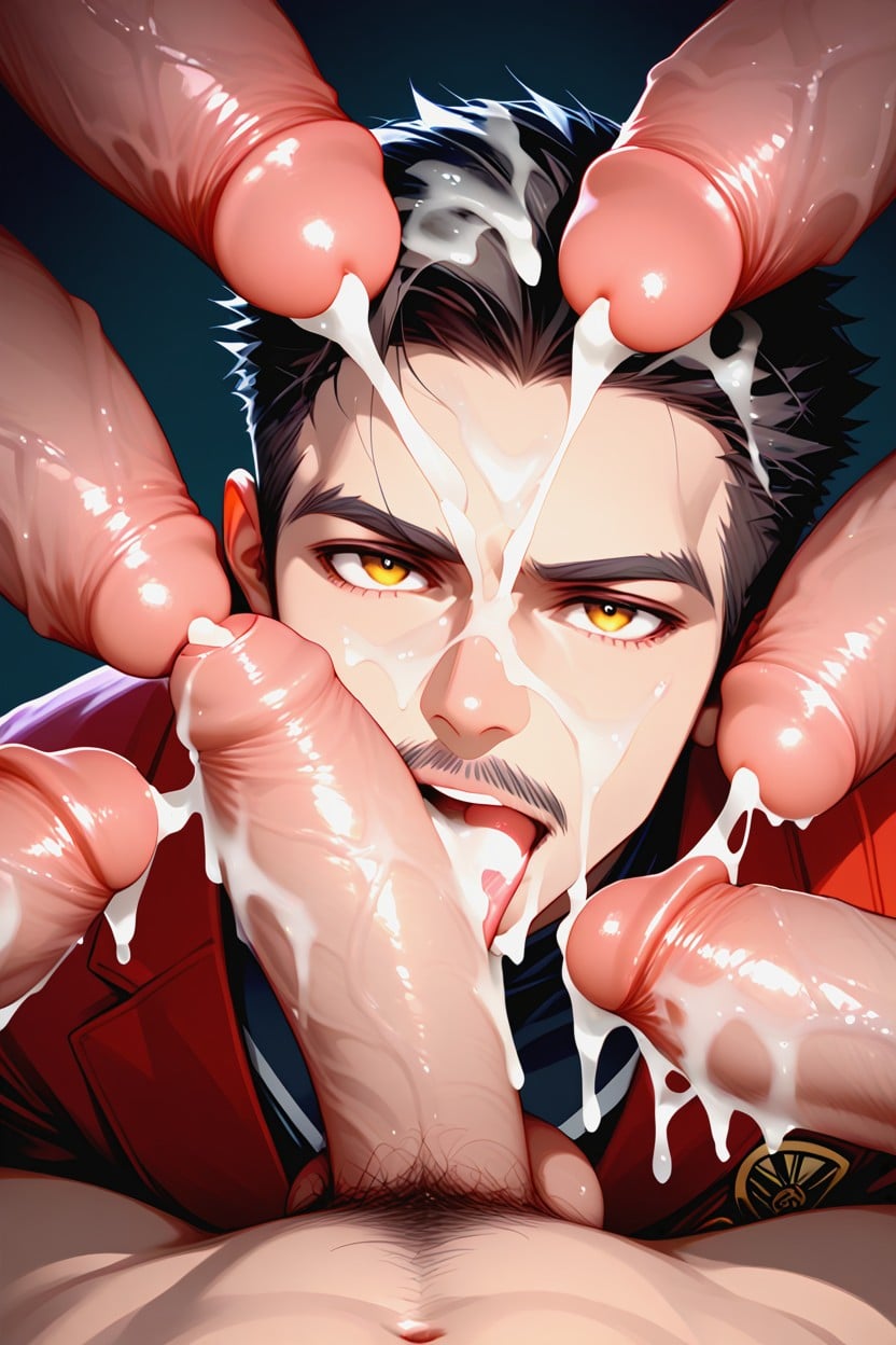 Uncut Cock, Close Up, Many Penises AI Gay Porn