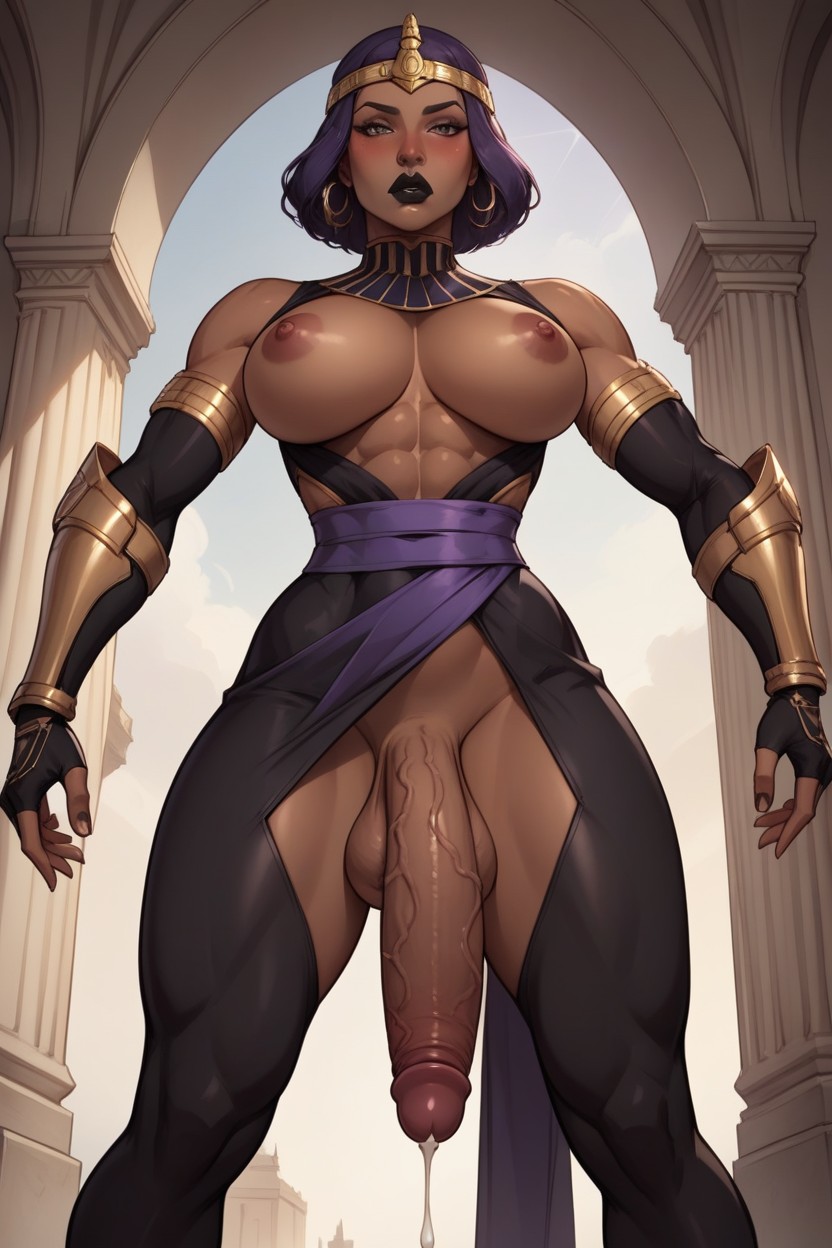 Hair, Very Dark Purple Hair, Menat-wearing-a-black-dress Hentai AI Porn