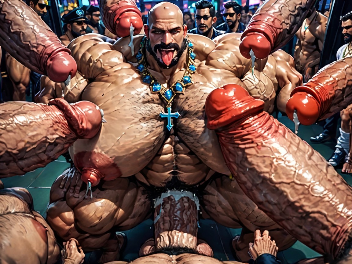 Thick Thighs, Erect Penis, Thick Moustache With Beard AI Gay Porn