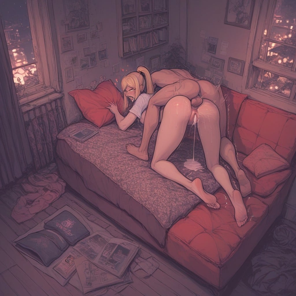 Window, Sitting On Couch, Desperate Face Hentai AI Porn