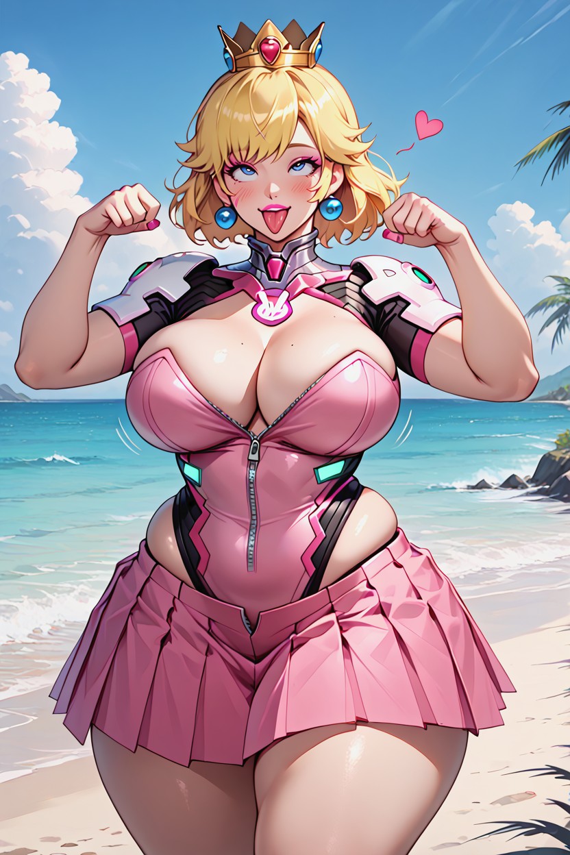 Big Breasts, Perfect Face, Very Wide Hips AI Porn