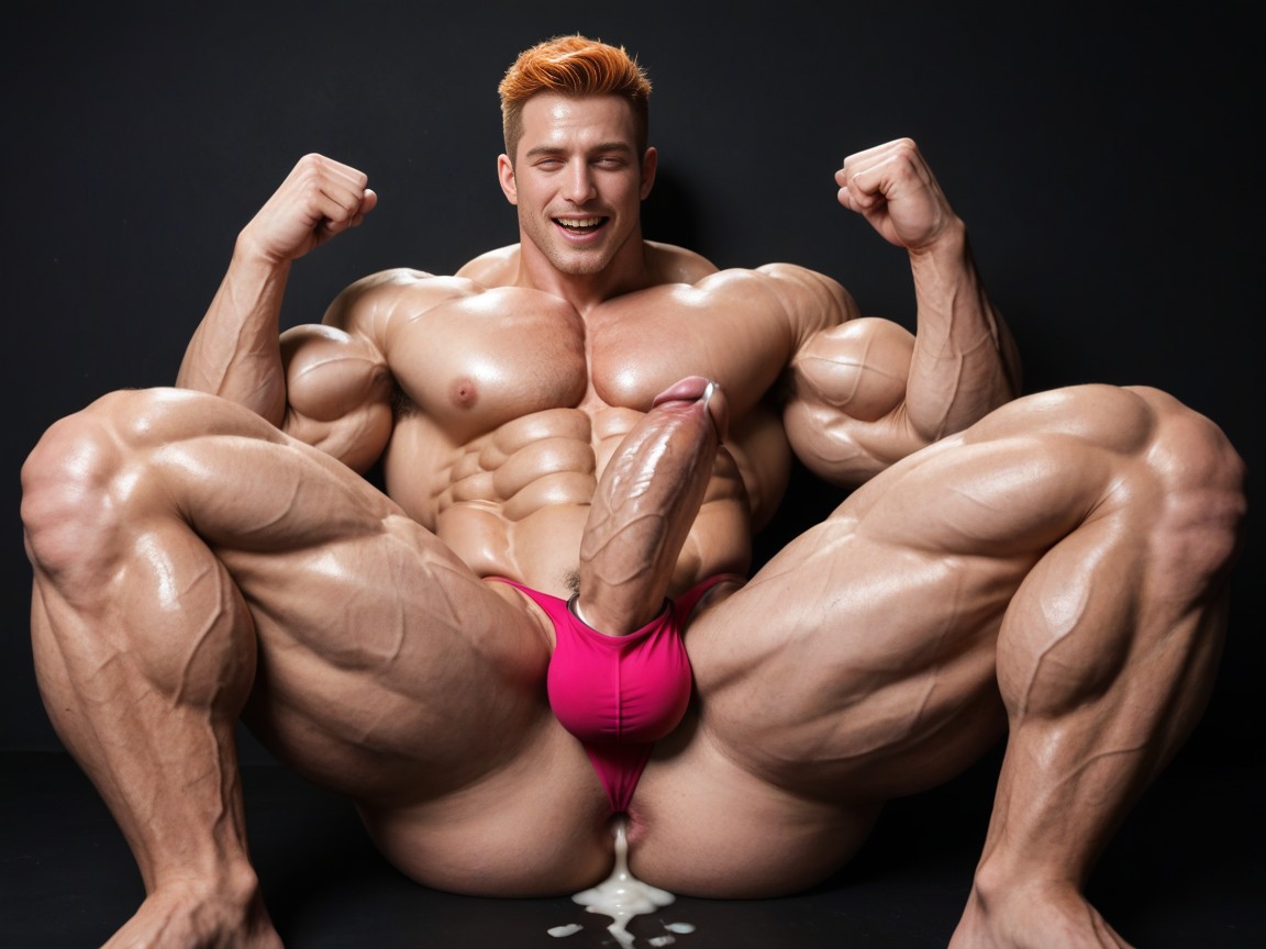 Dumb Expression, Muscular Legs, Pale Skin AI Gay Porn