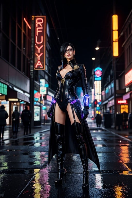 Witch In Metropolis, Bayonetta, Standing Firm Amidst Fallen Drones AI Porn