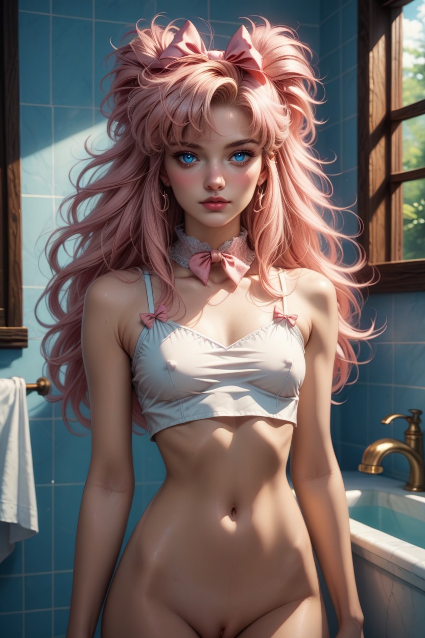 Blonde Hair, Poor Chested, Skinnybody Hentai AI Porn