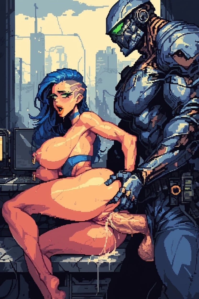 Ass Popping Out, Jiggly Ass, Pumpkin Orange Punk Hair AI Porn