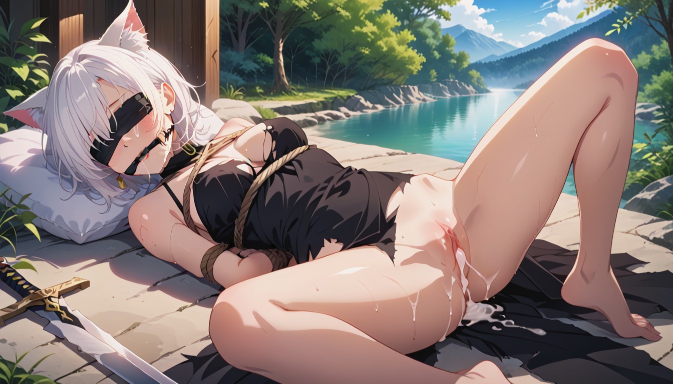 Beautiful Face, Side View, Arms Behind Back Hentai AI Porn