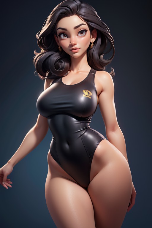 Dark Skin With Asian Features, Very Thick Thighs, Exotic Beautiful Older Woman Hentai AI Porn