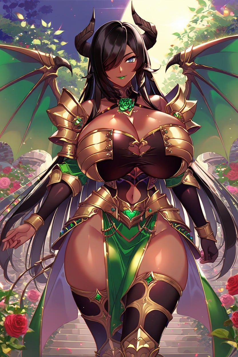 Guan Yinping From Dynasty Warriors", Sexy, Black Arm Sleeves With Green Armor Hentai AI Porn