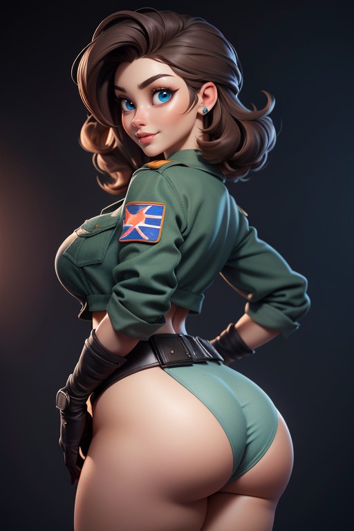 Massive Booty, Military Pixie Hairdo, Naked Hentai AI Porn