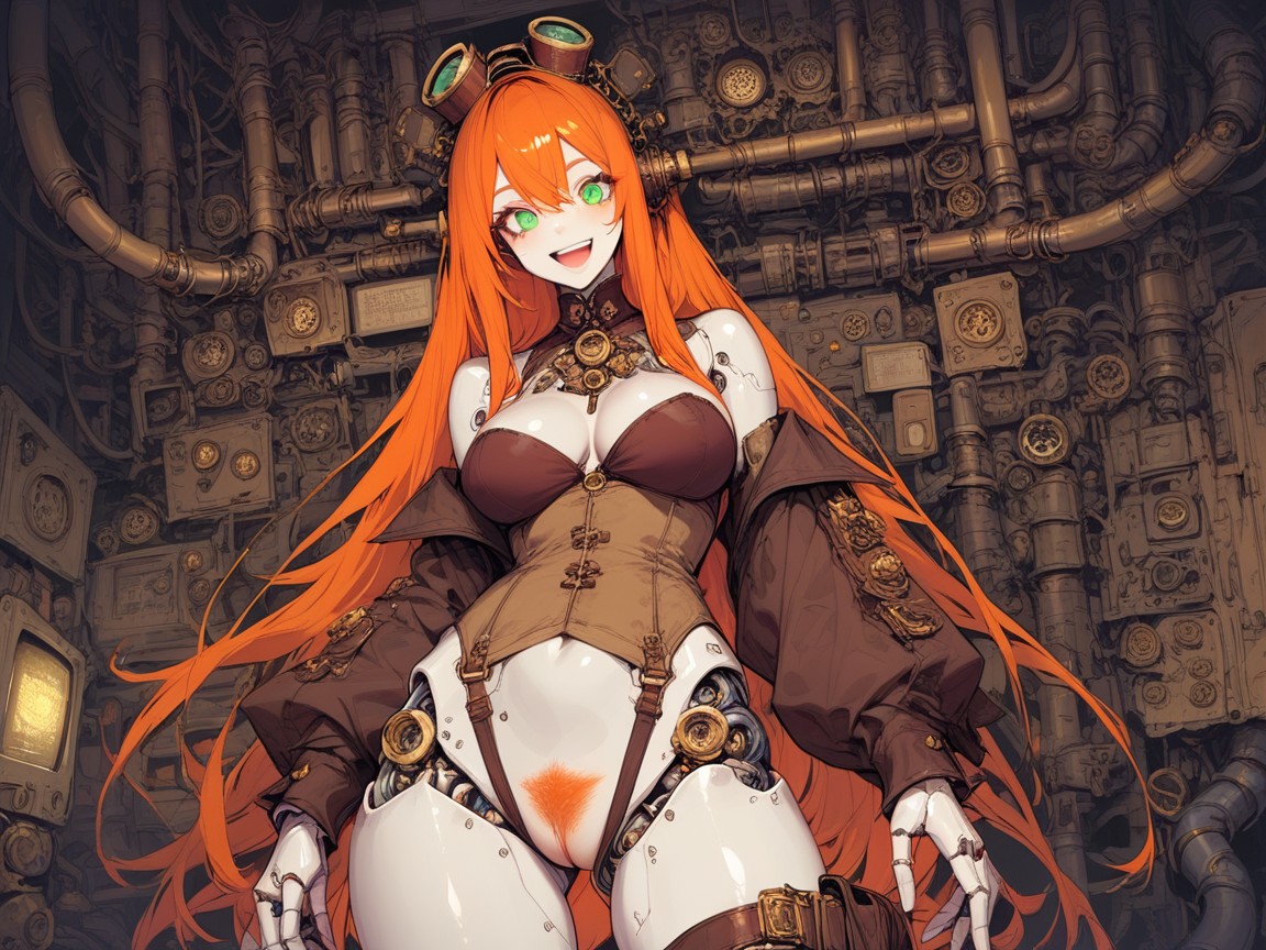 Cables, Aviator Googles On Head, Perfect Anatomy Hentai AI Porn
