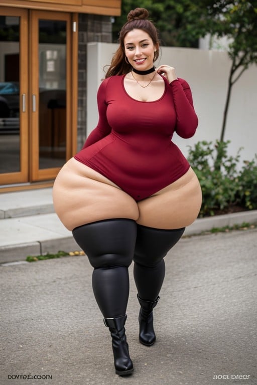 Hyper Ass, Extremely Hyper Thick, Hips Wider Than Chest AI Porn