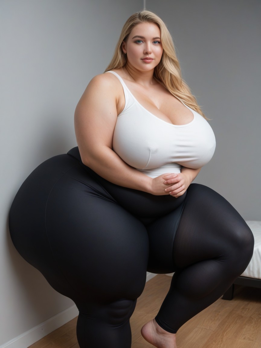 Ultra Fat Hips And Legs, Hyper Obese, Huge Breasts Hanging AI Porn