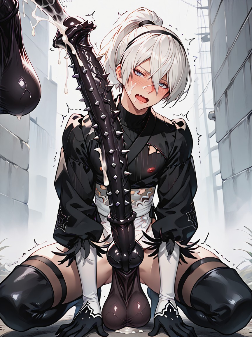 Hyper Massive Testicles, On All Fours, Bending Forward AI Gay Porn
