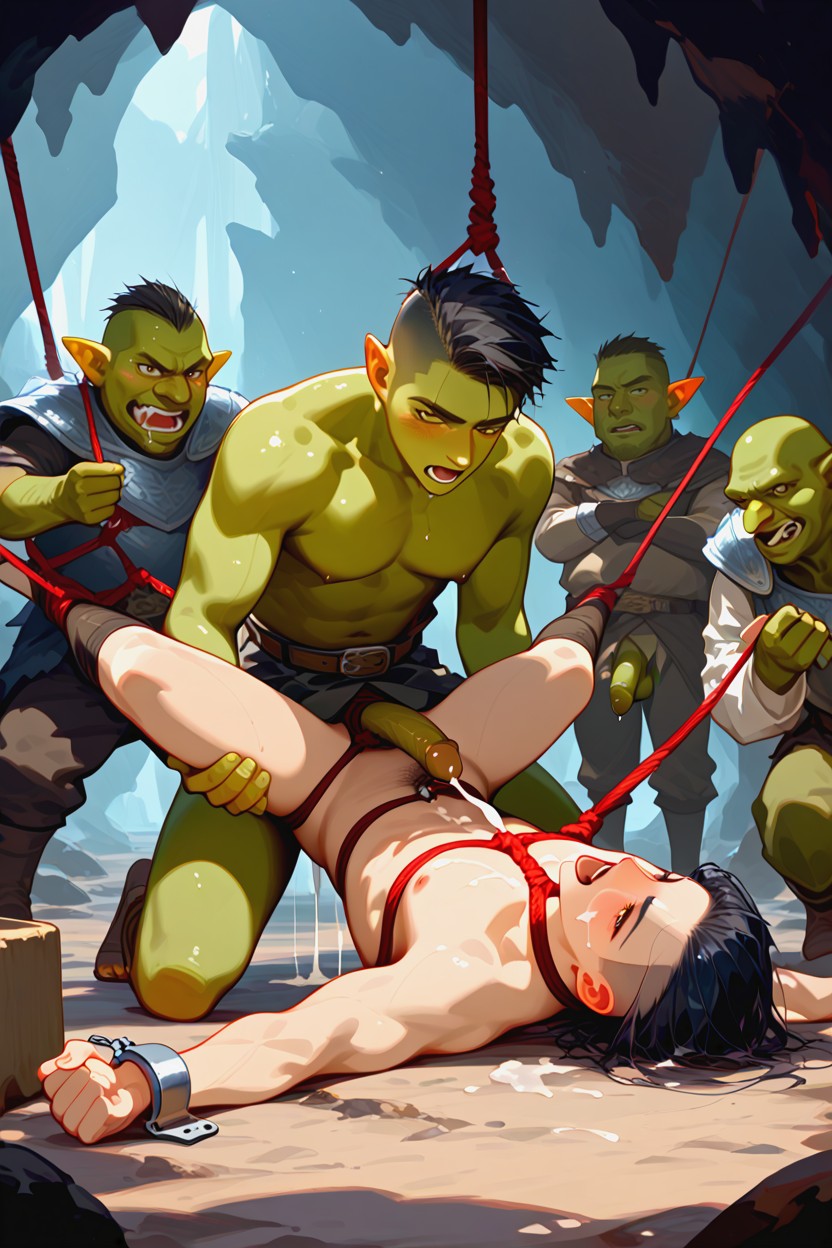 Shibari, Korean, Handcuffs AI Gay Porn