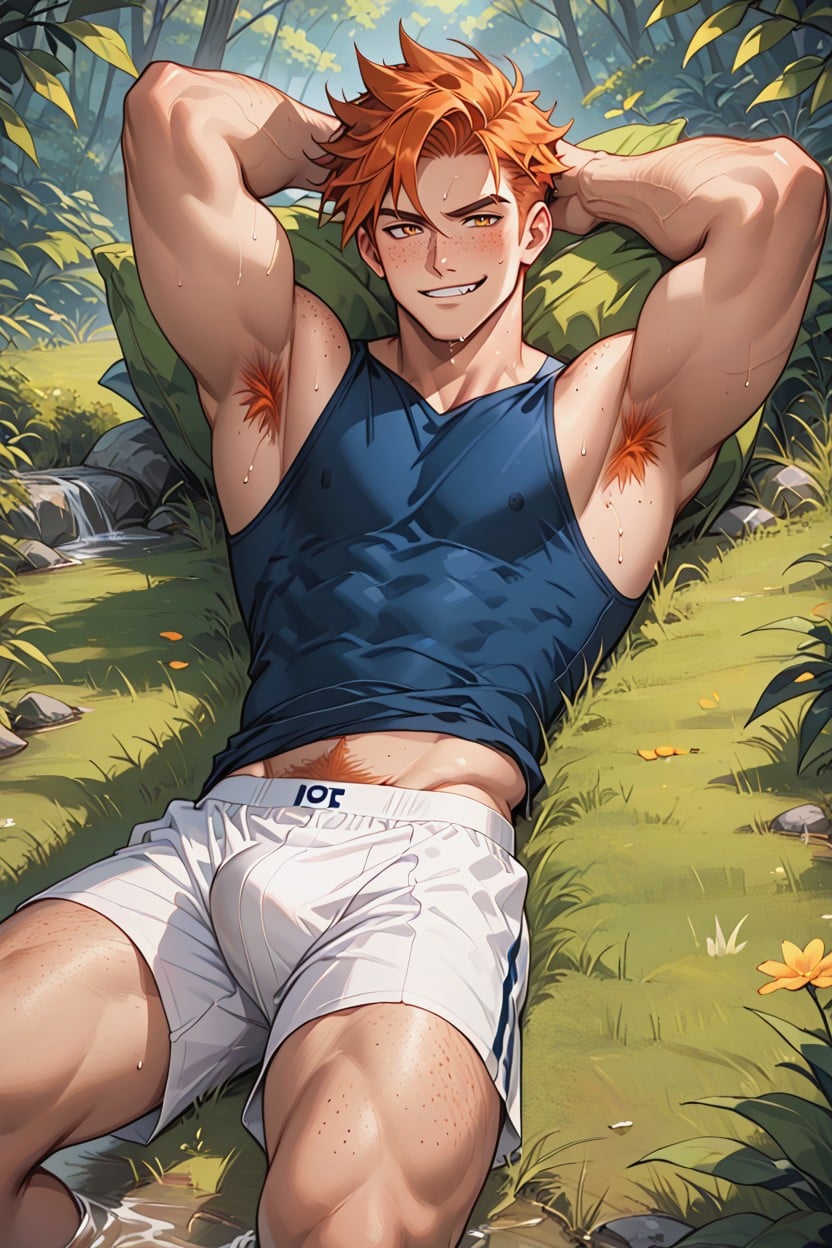 Ginger, Erect As If Aroused Or Alert His Large, Tousled AI Gay Porn