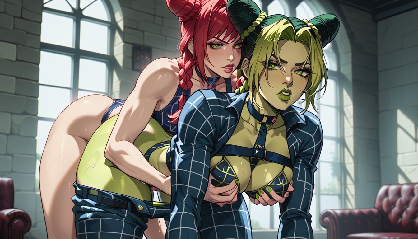 Makima From Chainsaw Man, Jolyne Gets Dominated By Makima, Futa Makima Fucks Jolyne Hentai AI Porn
