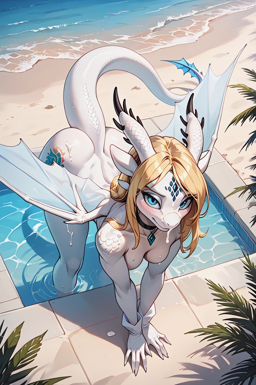 Bending Over, White Toothless, Hips Furry AI Porn