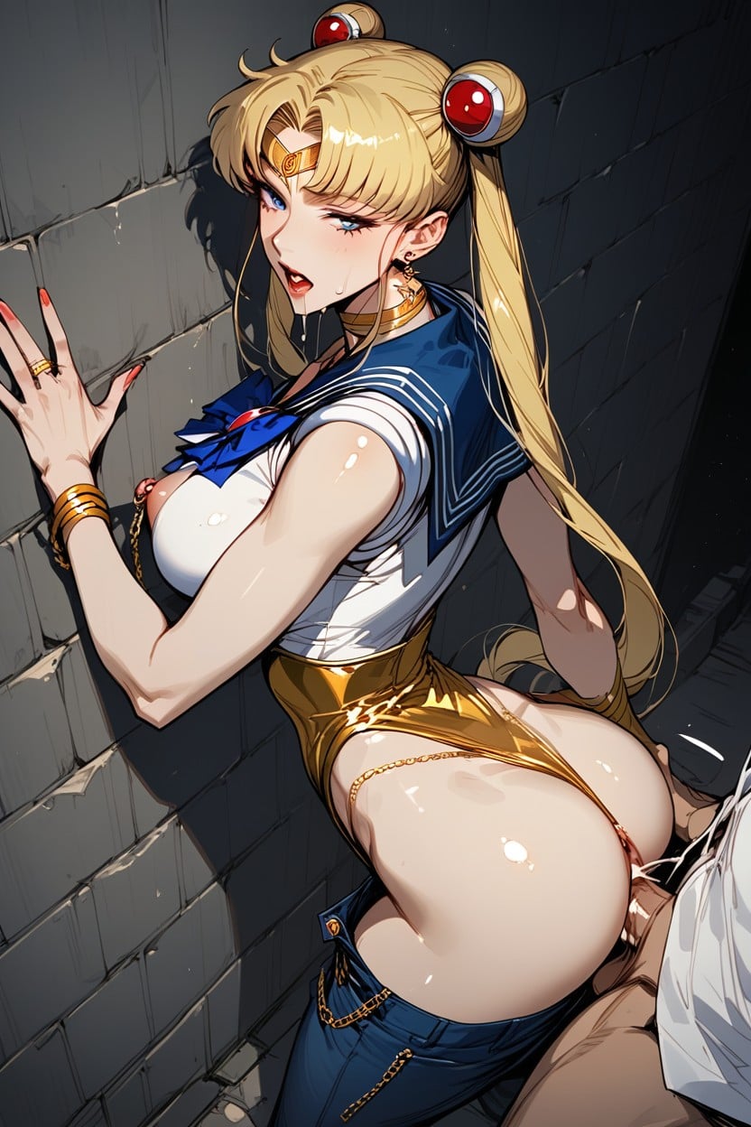 Gold Chain Necklaces, Fucked By A Man, Nipple Rings AI Porn