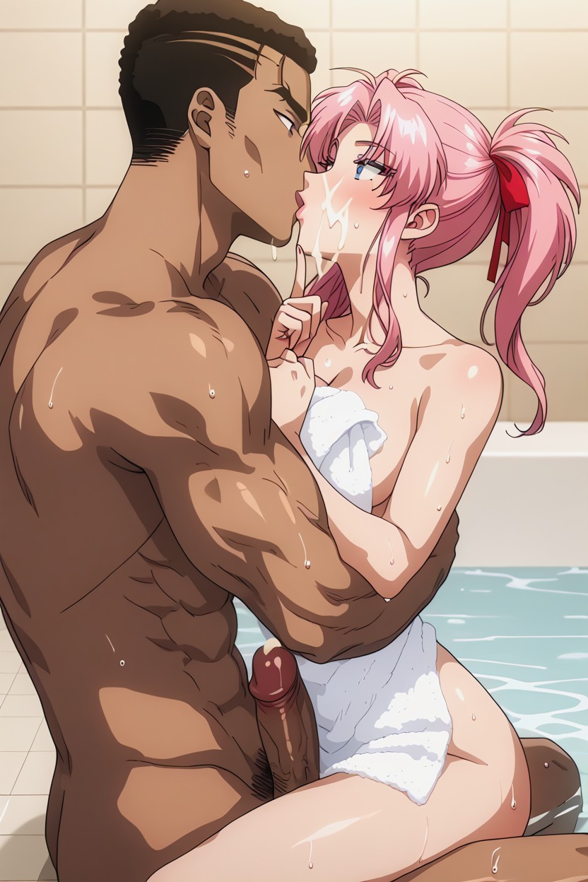 Pubic Hair, Ribbons In Hair, Wet Towel Hentai AI Porn
