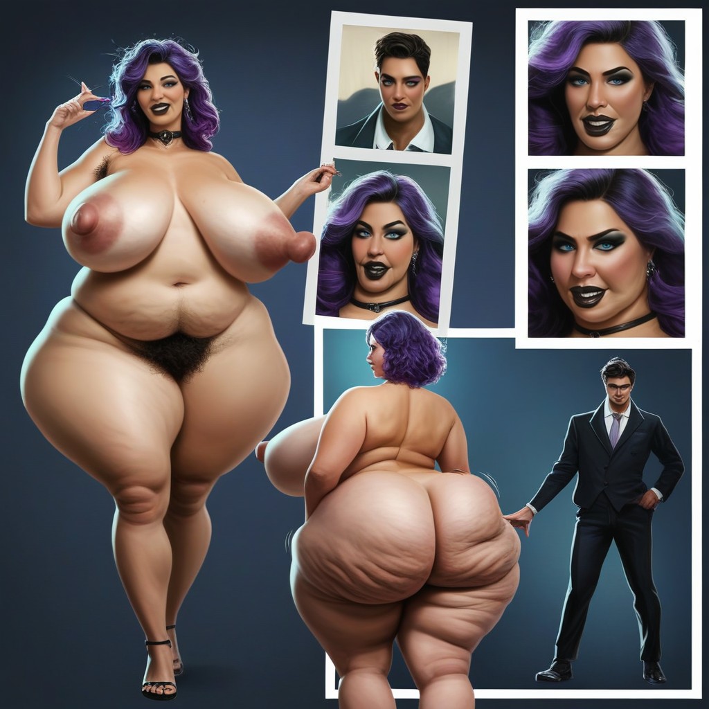 Gender Transformation, Big Nipples, Multiple Panel BBW AI Porn