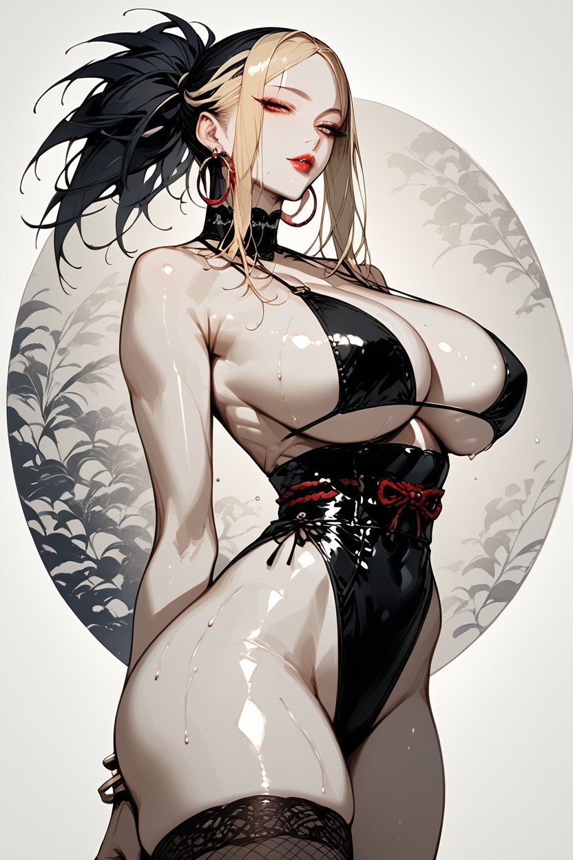 Oiled Breasts, Hourglass Figure, Bracelets Hentai AI Porn