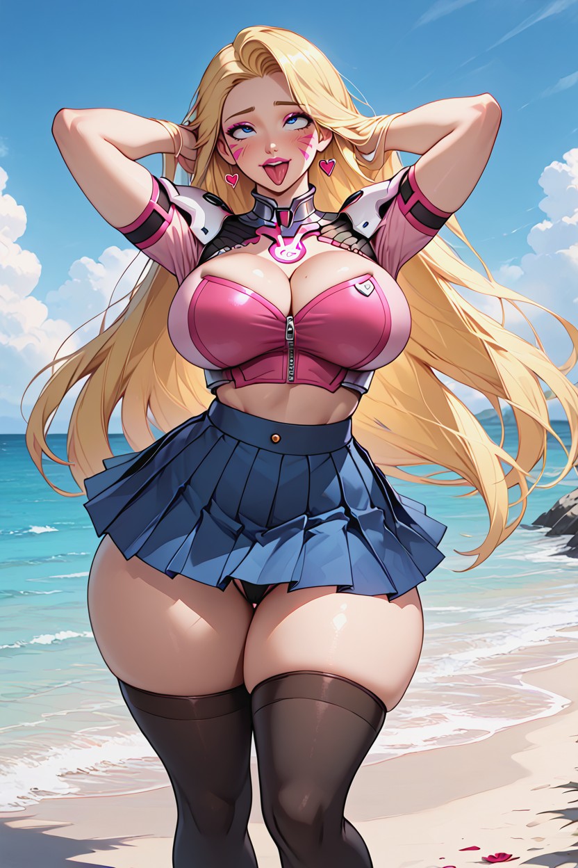 Happines, Yellow Hair, Bare Arms AI Porn