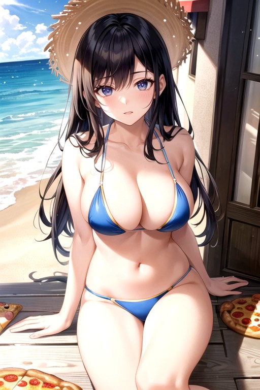 Pizza Hat, Sea, Beach Hentai AI Porn