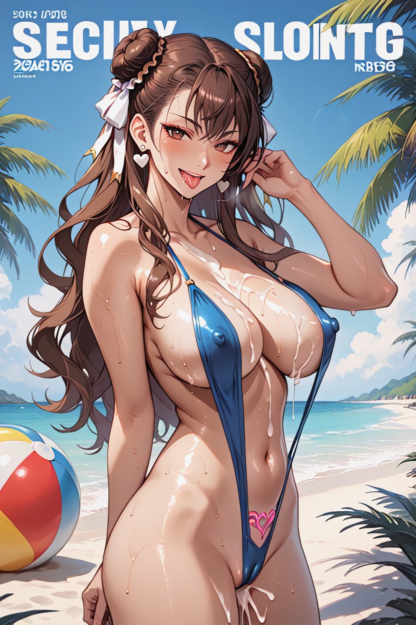 Happy, Smiling Mouth Open, Erect Nipples Hentai AI Porn