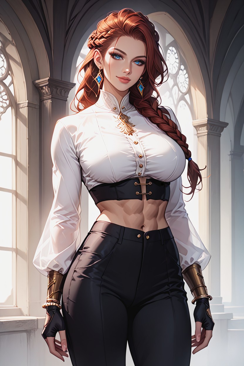 Realistic Style, Fingerless Gloves, Seductive Eyes Hentai IA