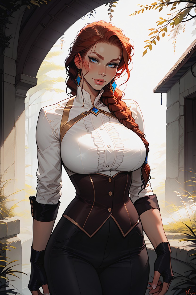 Steampunk, Fingerless Gloves, Pencil Waist Hentai AI Porn