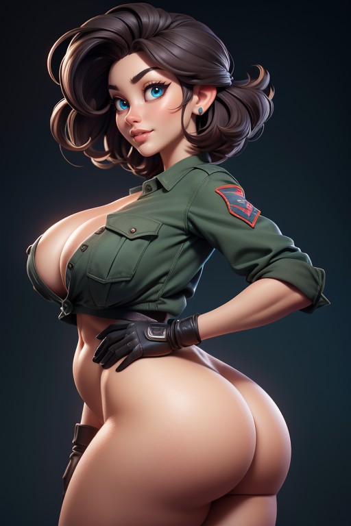 Brunette With Very Military Hair, 25+, Extremely Dark Brown Hair Hentai AI Porn