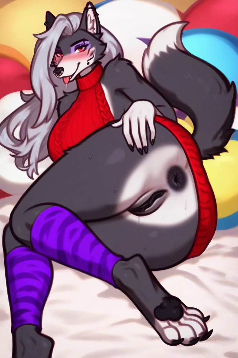 Anthro, She Is Aching The Viewer Touch, En Chaleur Porno IA Furry