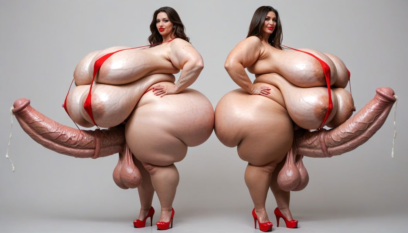 Hyper Veiny Breasts, Wide Hips, Gigantic Balls Porno IA transsexuelle