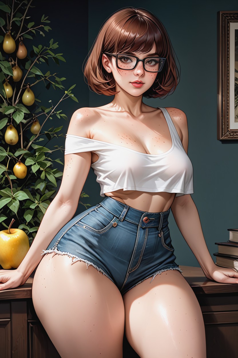 Pear Body, Off Shoulder, Soft Features AI Porn