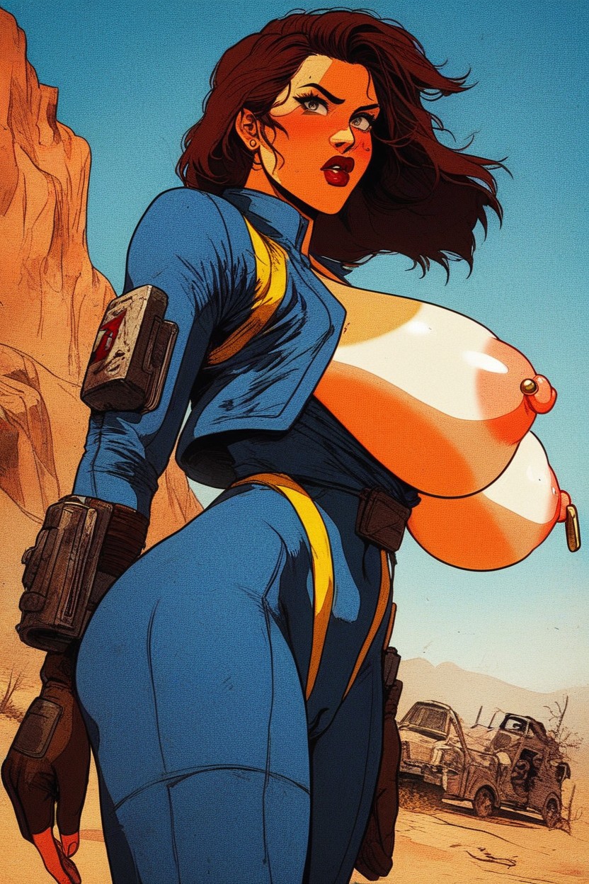 Impregnation, Vault Woman, Long Erect Nipples AI Porn