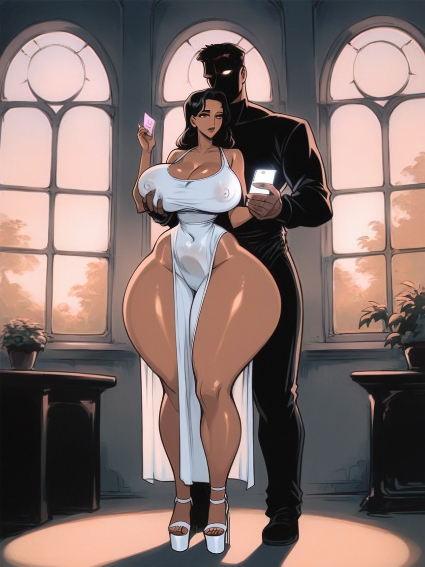 Oiled Skin, Man Grab Another Breast From Behind, 18+ Hentai AI Porn