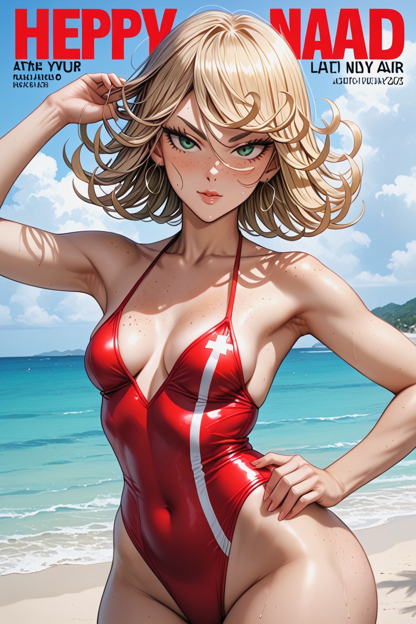 Saggy Breasts, Pear Body, Playboy Magazine Cover AI Porn