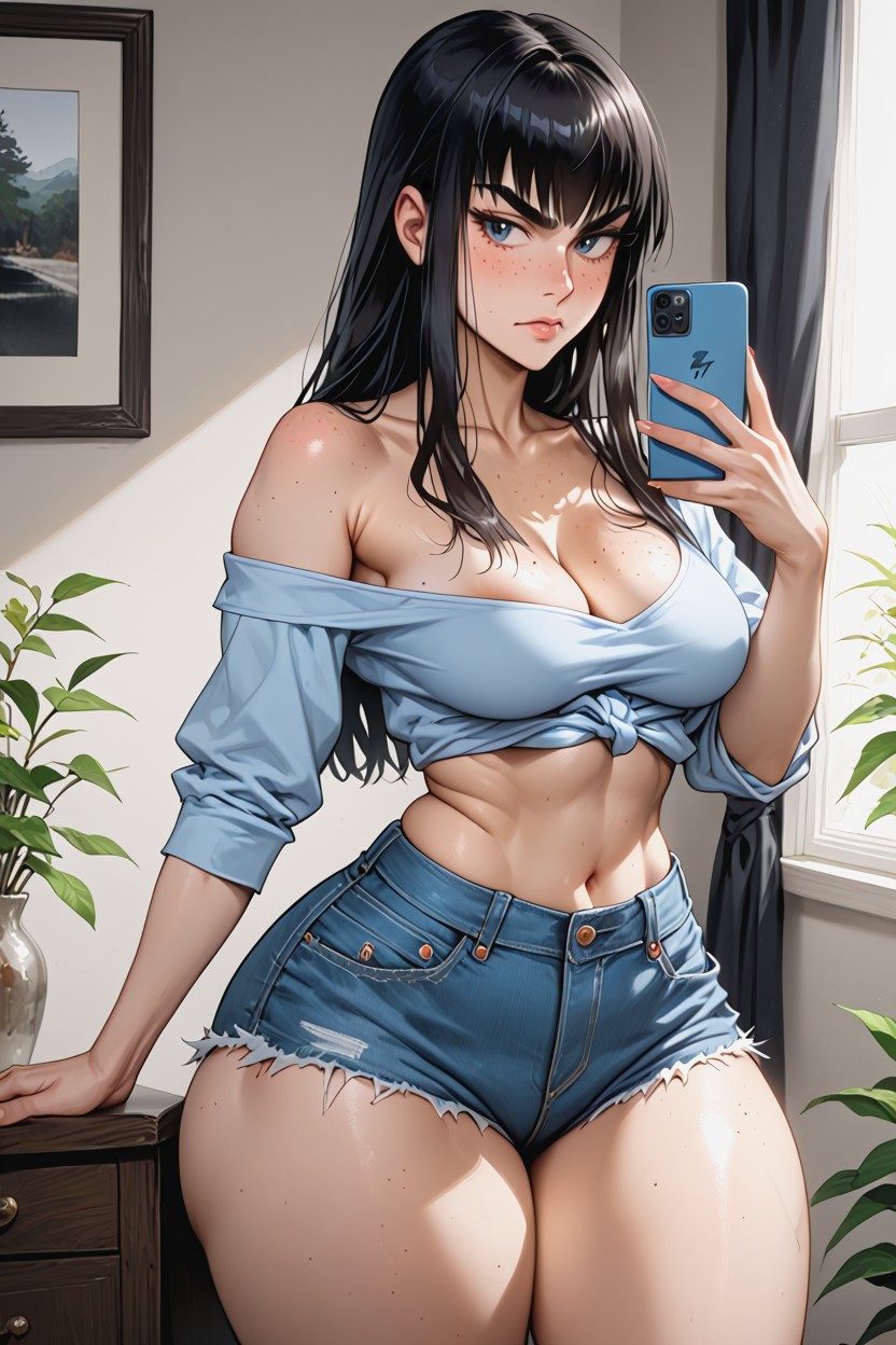 Model Face, Rounded Ass, Jutting Breasts AI Porn