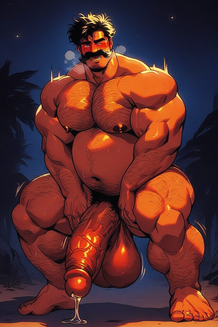 Oily, No Abs, Heavy Breathing AI Gay Porn