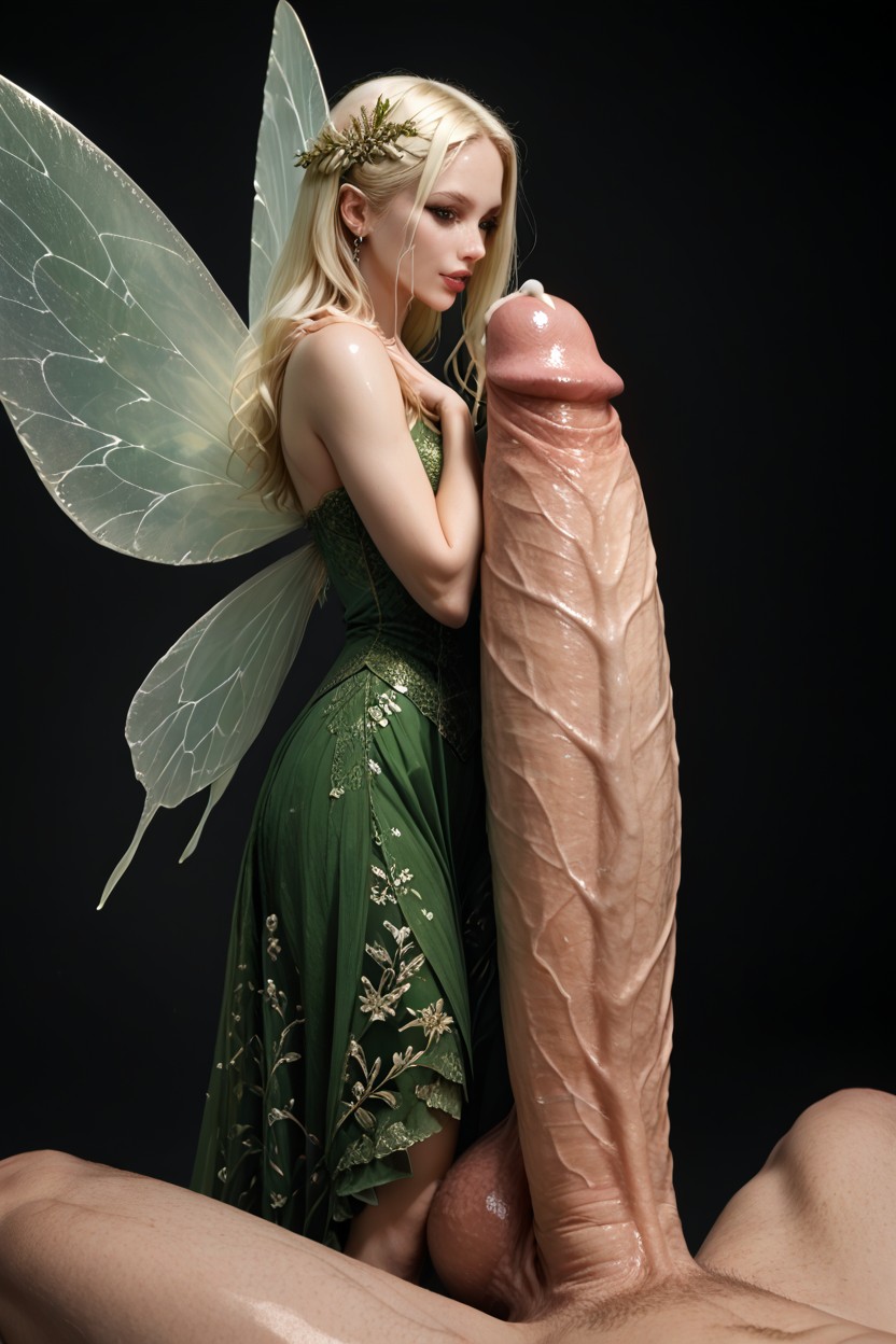 Full Body, Massive Uncut Cock Fairy, Fairy Sized Woman AI Porn