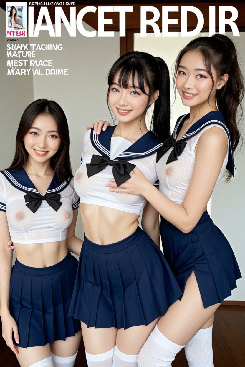 Magazine Title Saying Tokyo, Extremely Beautiful Face, Dance Pose AI Porn
