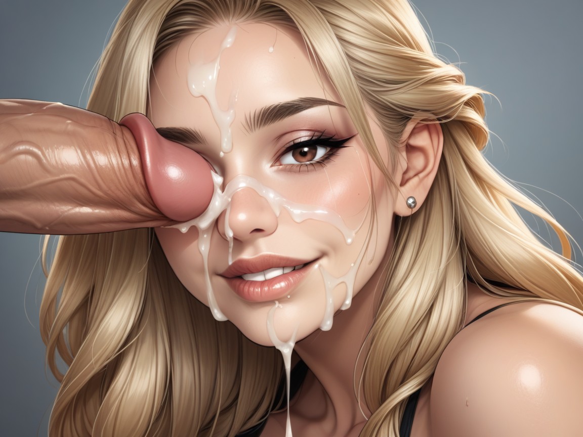 Cum On Thigh, Italian, Shiny Eye Hentai AI Porn