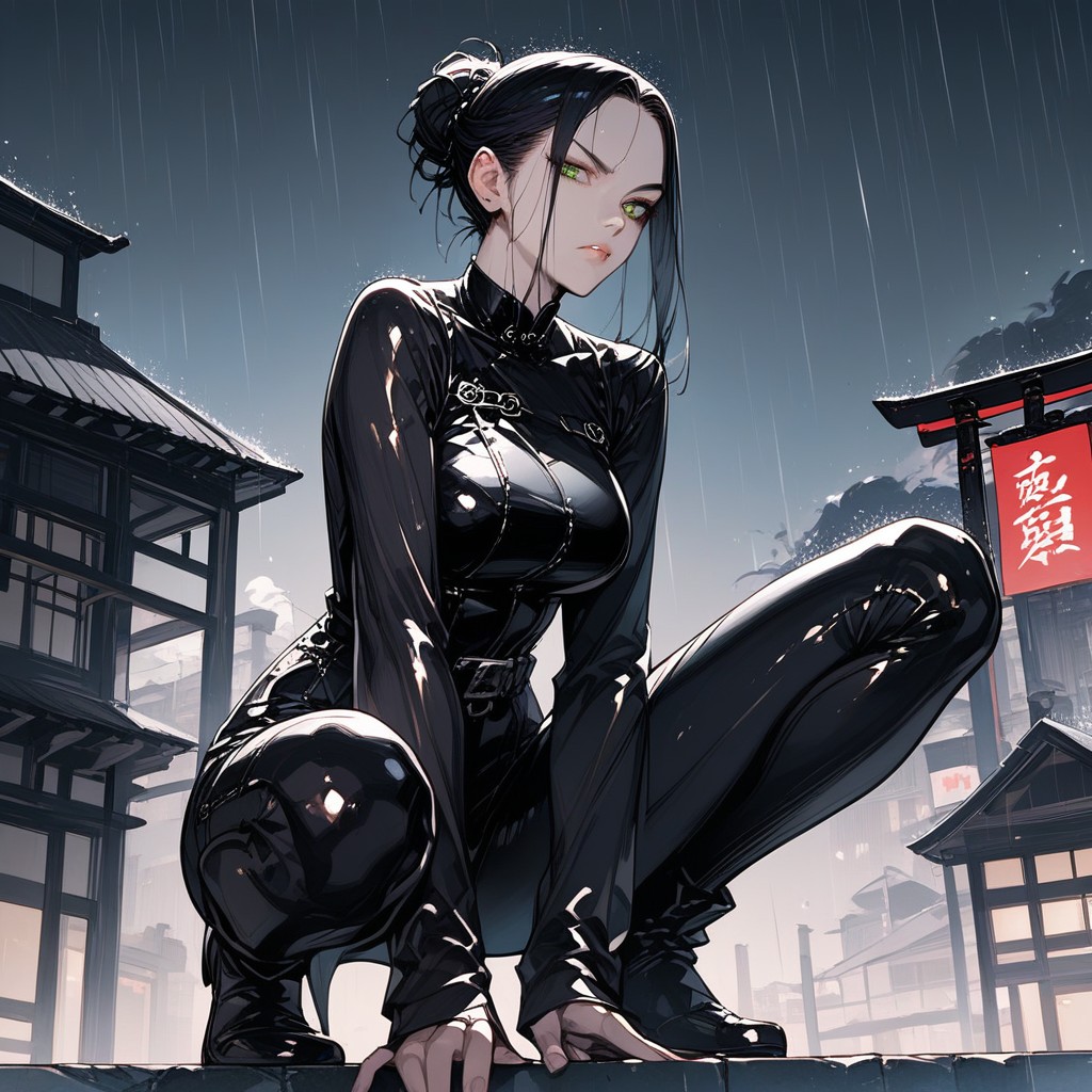 Crouching, Female Shinobi, Waiting Hentai AI Porn