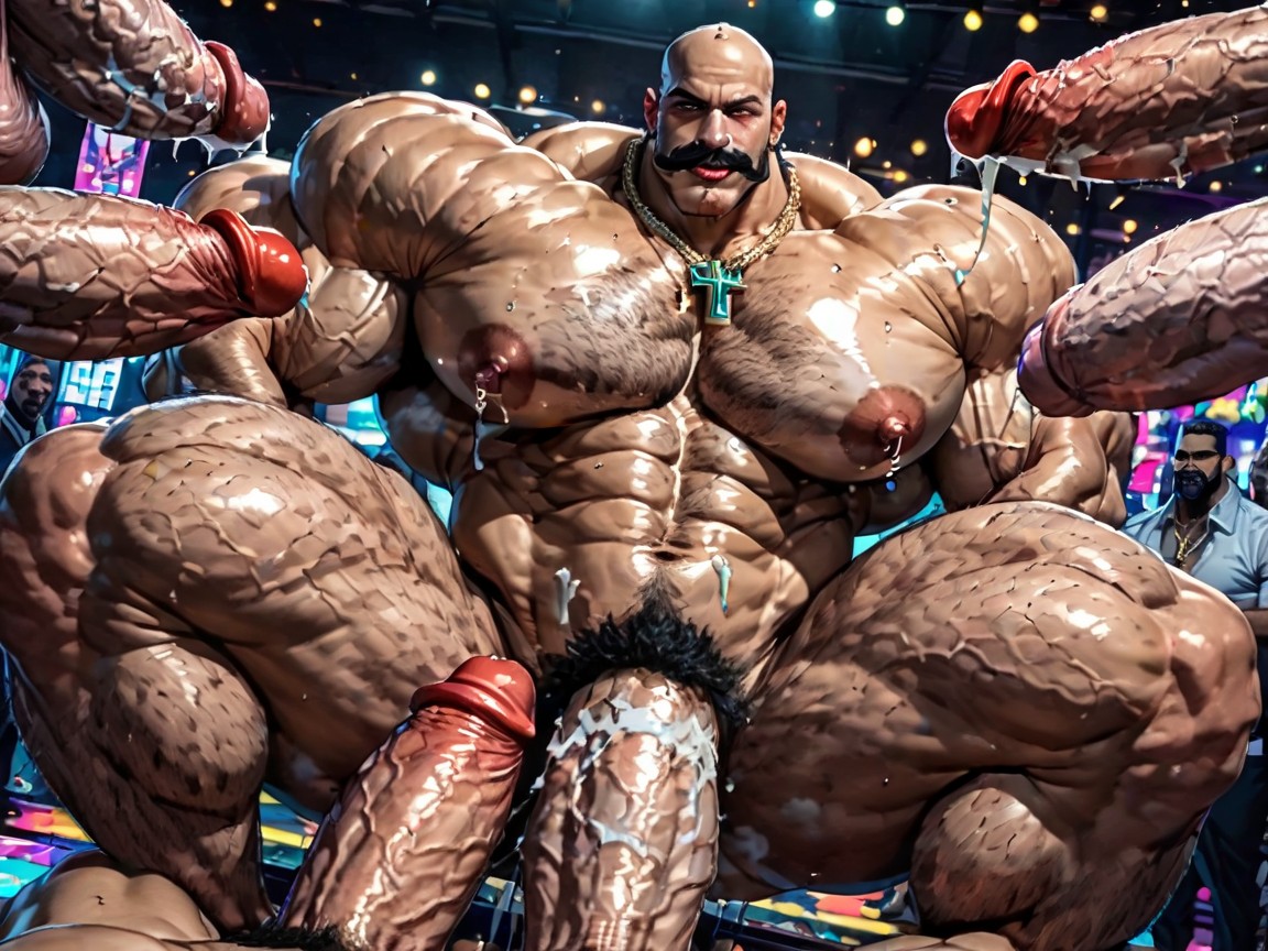 Oral Double Penetration, Sweaty, Big Pecs AI Gay Porn