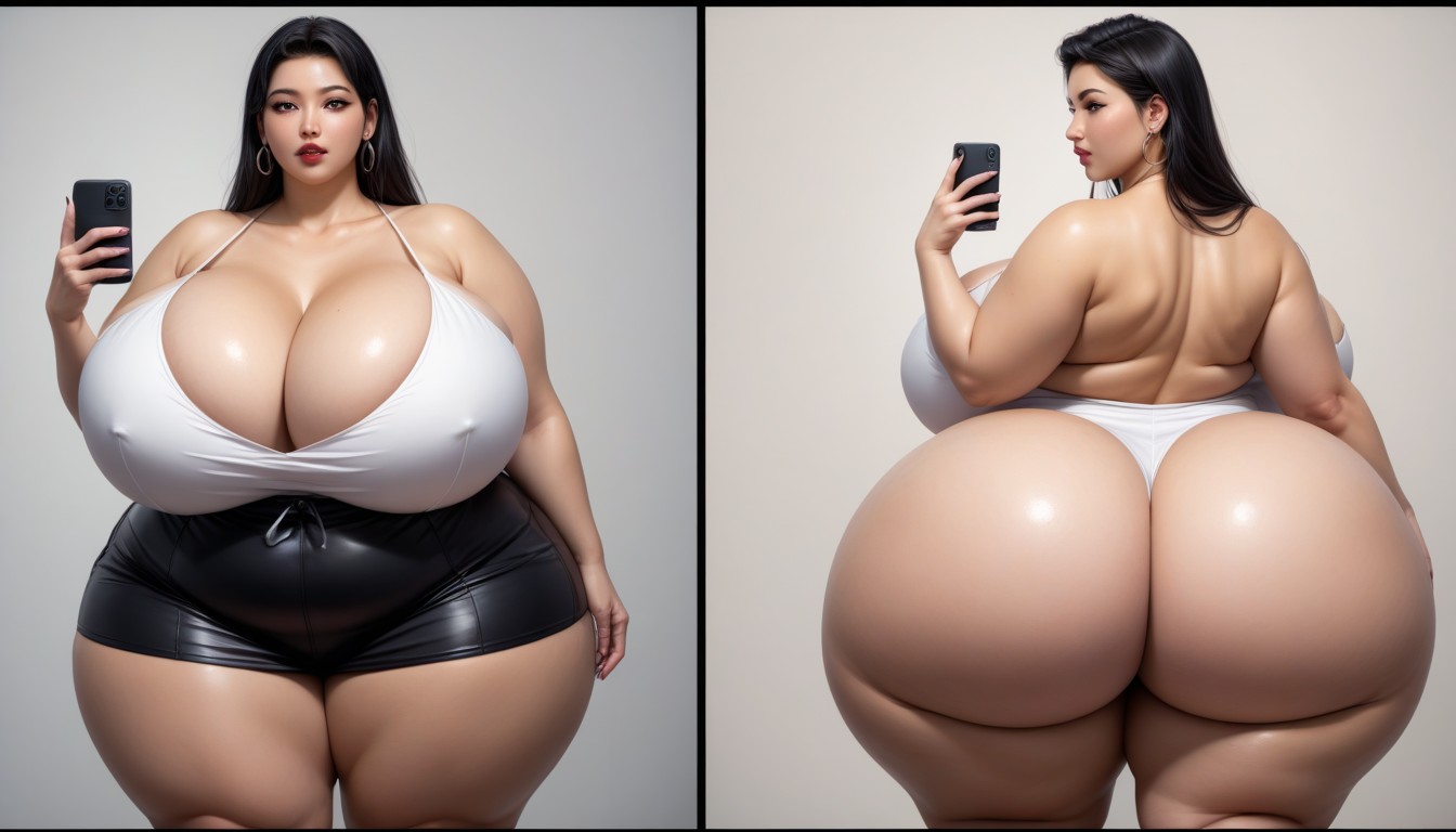 The Most Perfect Split Screen Veiws Of Her Going Thought An Ultra Mega Massive Busty Weight Gain In Sequence, Fat Gothic, Thick Thighs BBW AI Porn